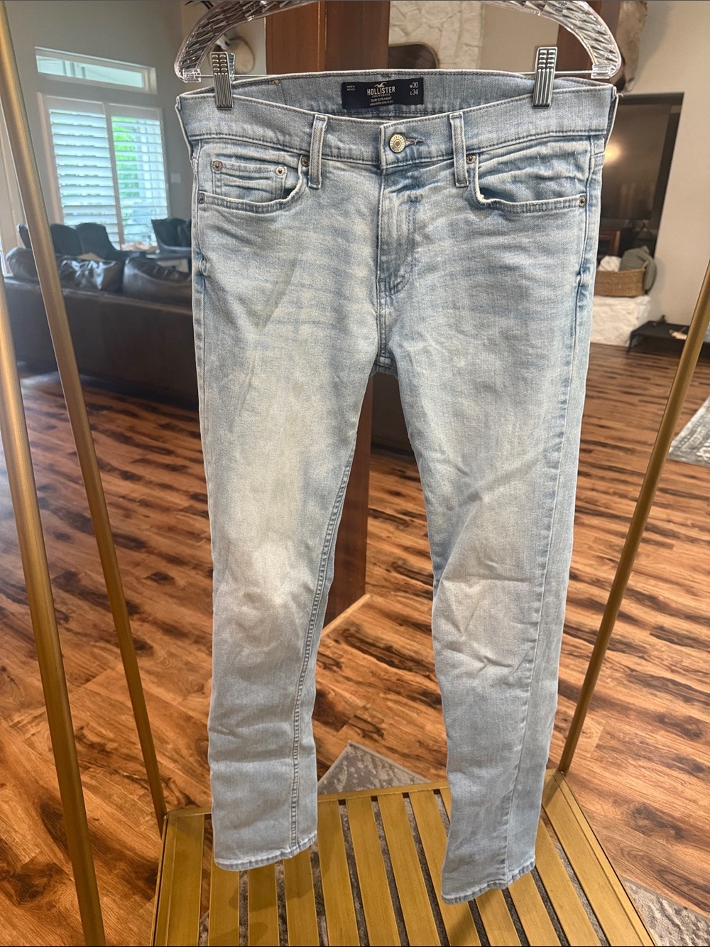 Hollister Light Blue Skinny Jeans - Faded Slim Fit
